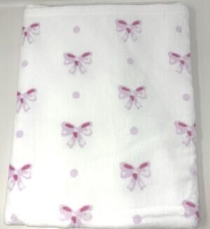 Laura Ashley Pink Bows Beach Towel Pink White 36 x 72" XL NWT Heart Of Mine